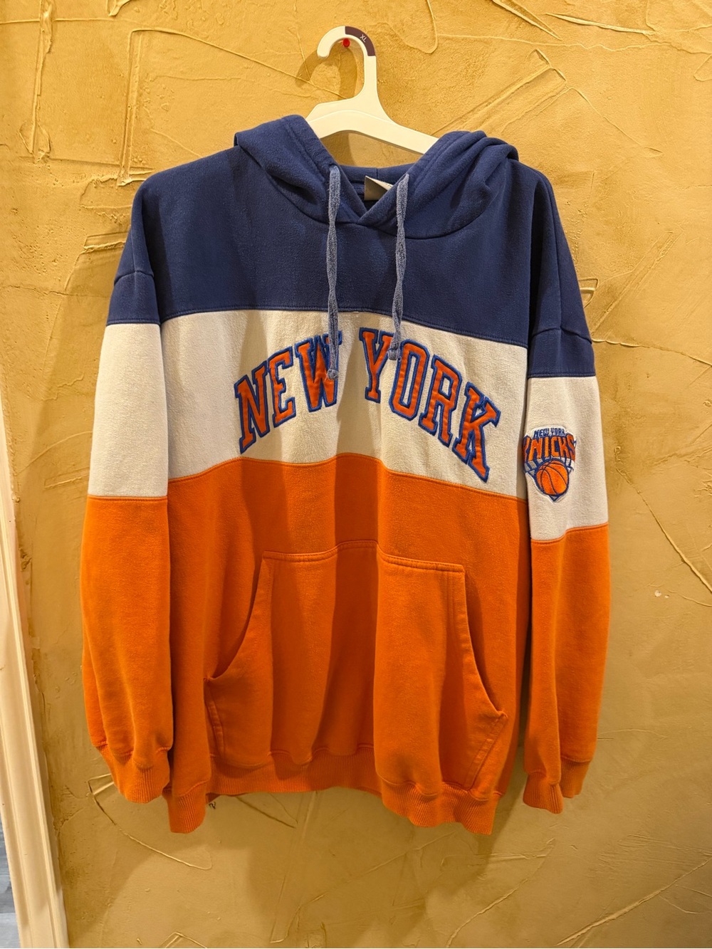 Fanatics New York knicks Colorblock Pullover Hoodie in Blue White Orange 3XL